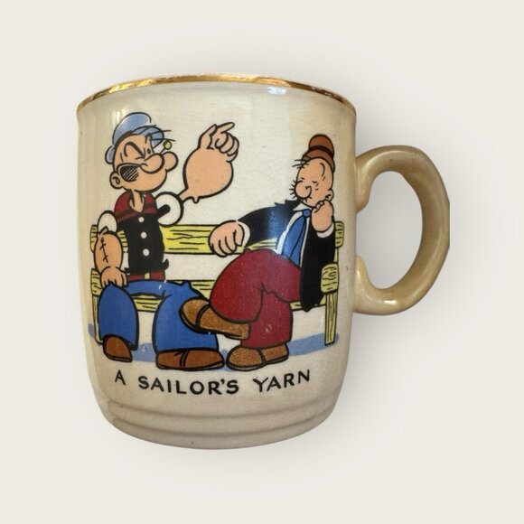 RARE Vintage Collectors Memorabilia Popeye & Wimpy “A Sailor Yarn” Mug! -England - Picture 2 of 9